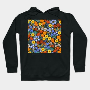 California Wildflowers in 1970s palette Hoodie